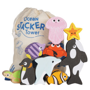 PL139 ocean stacker fsc sustainable wooden and cotton toy